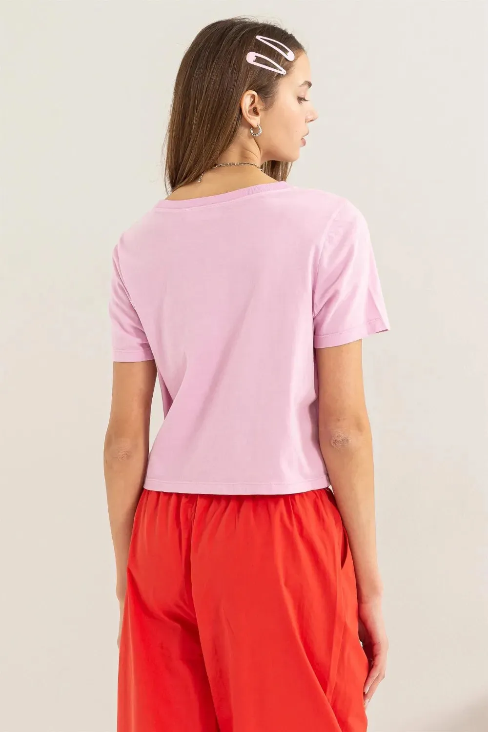 Round Neck Cropped T-Shirt