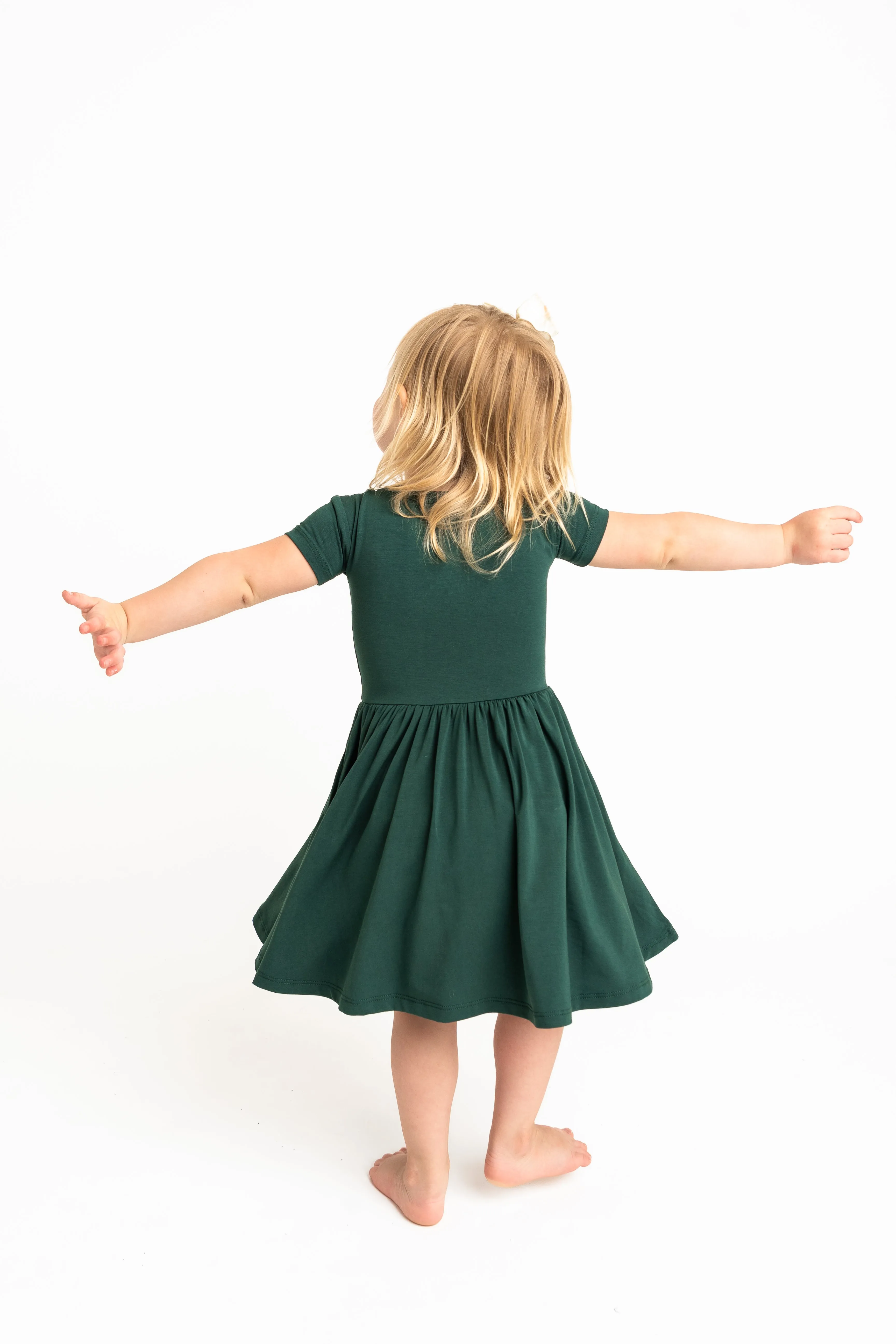 Sea Moss Short Sleeve Twirl Dress