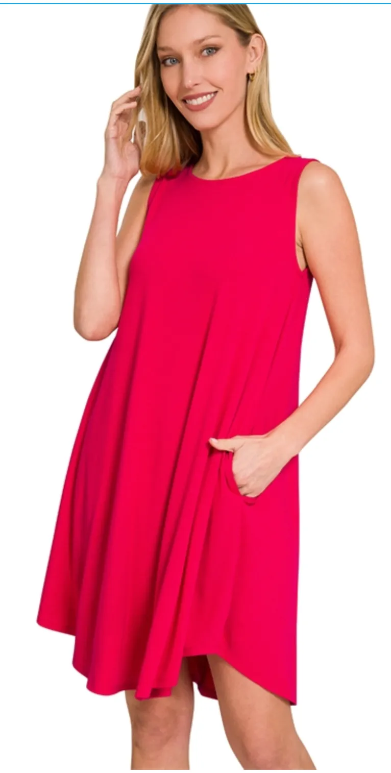 Side Pocket Swing Dress ( 2 colors )