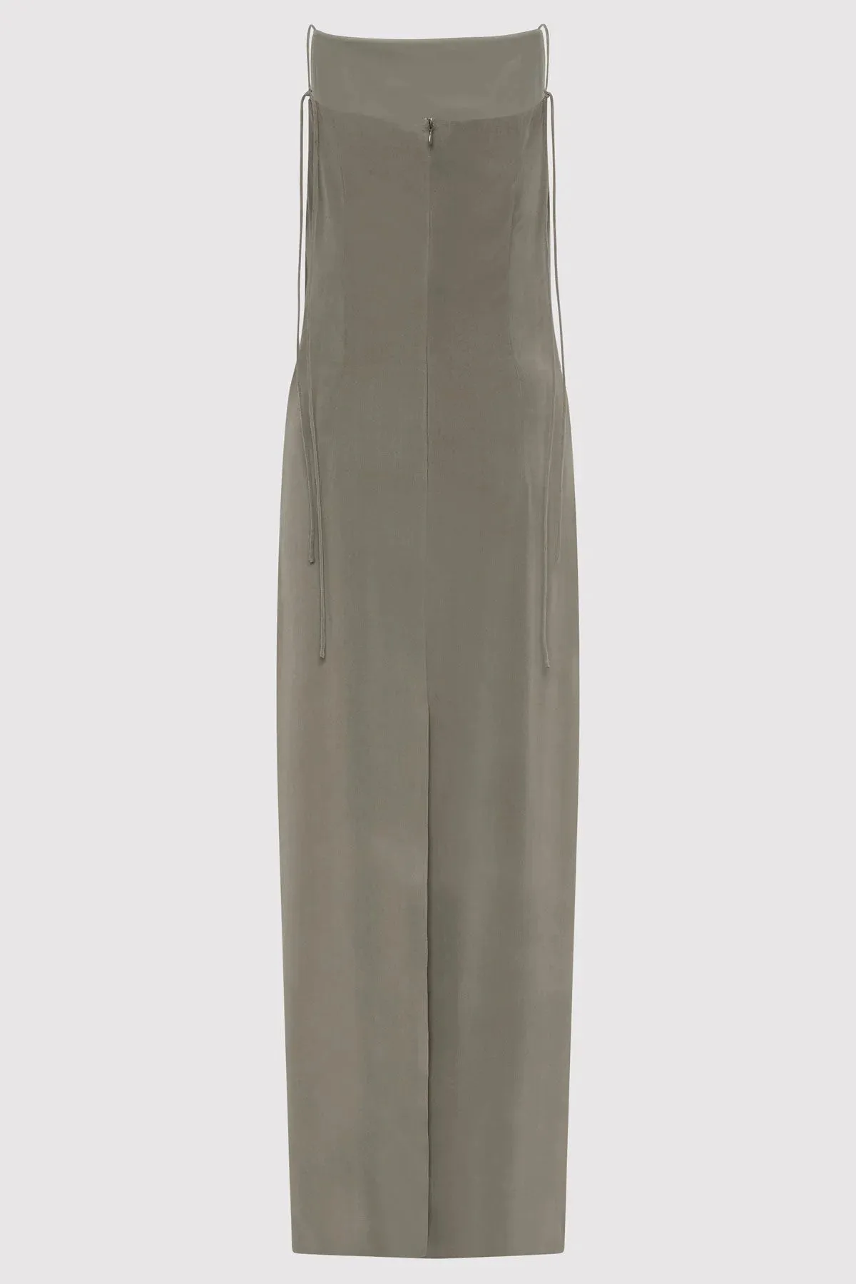 Silk Tuck Dress - Smokey Olive