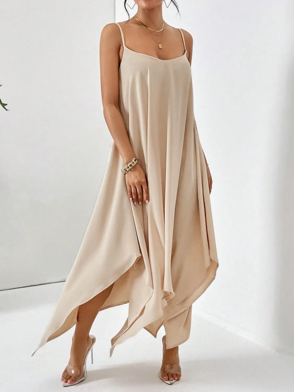 Sleek & Chic: Scoop Neck Midi Cami Dress