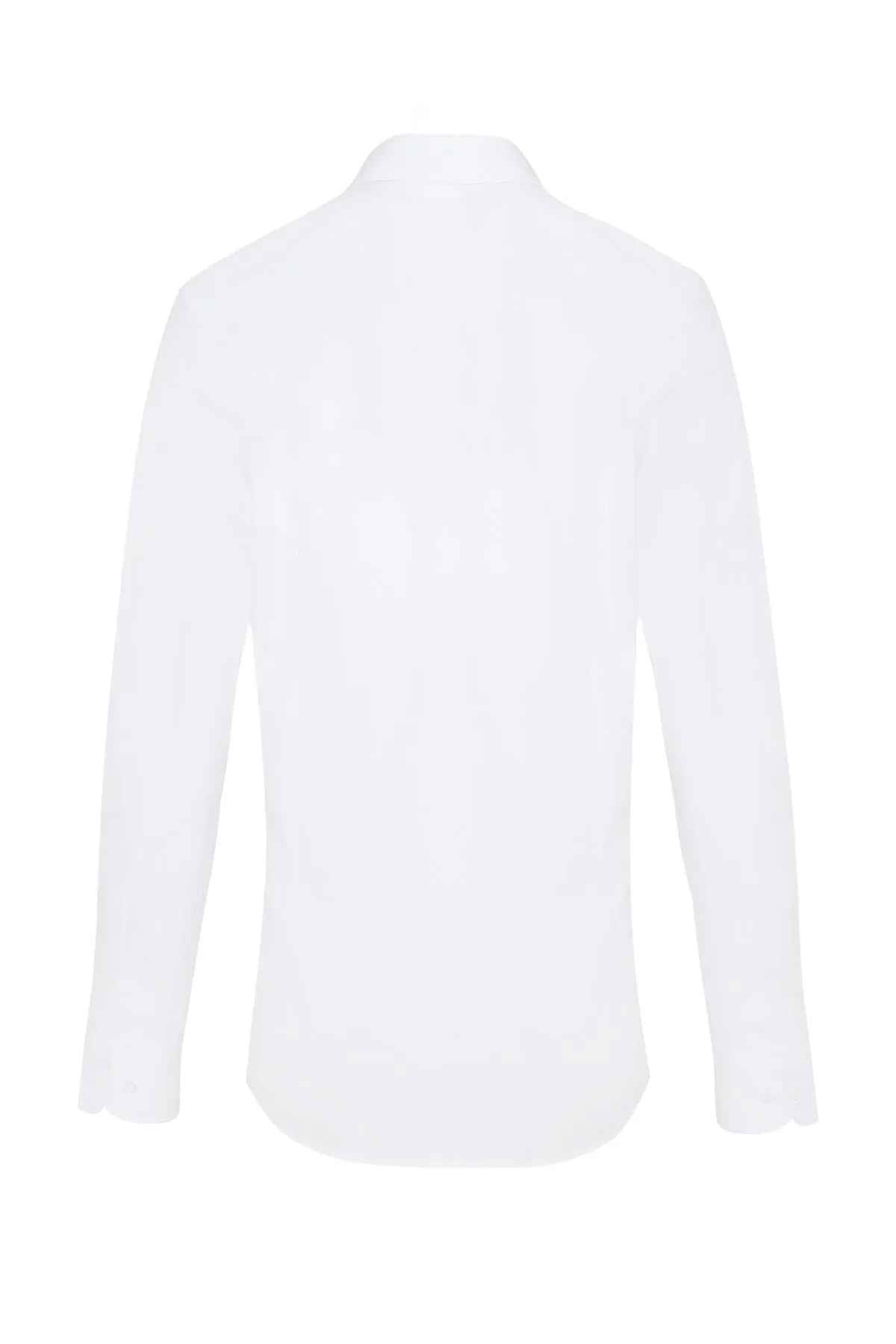 Slim Fit Long Sleeve Cotton White Dress Shirt