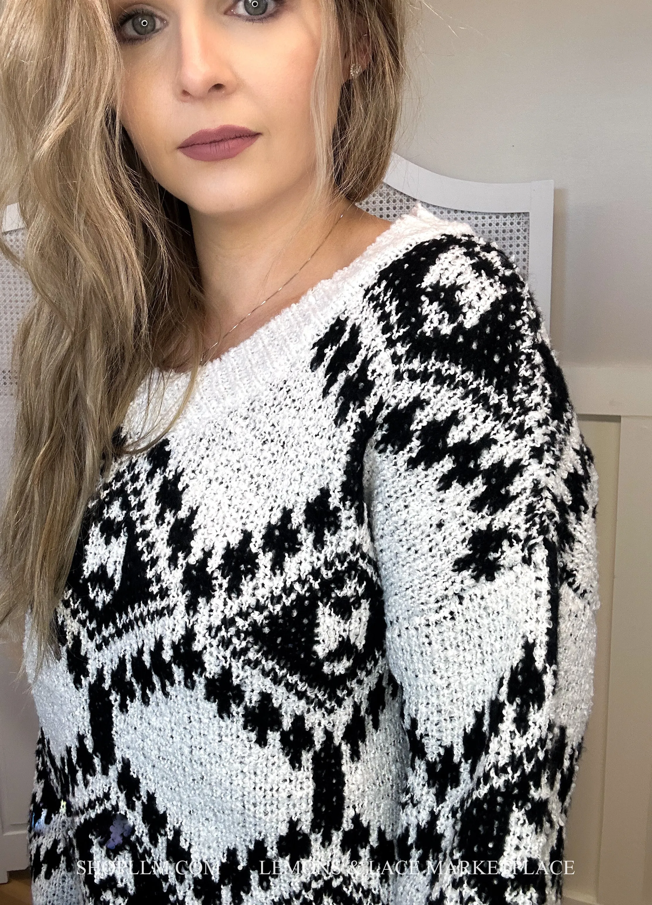 Staci Aztec Pattern Knit Sweater