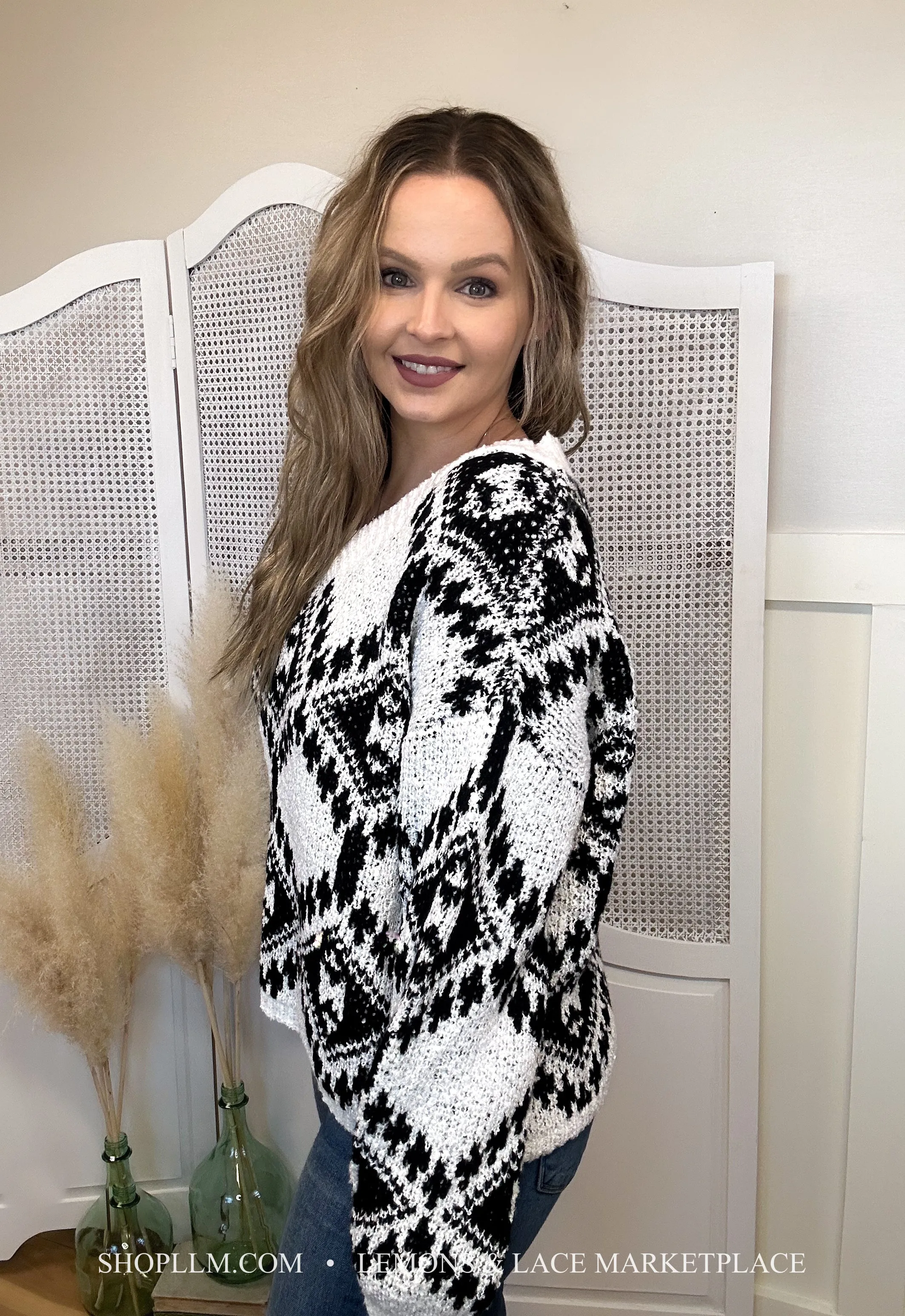 Staci Aztec Pattern Knit Sweater