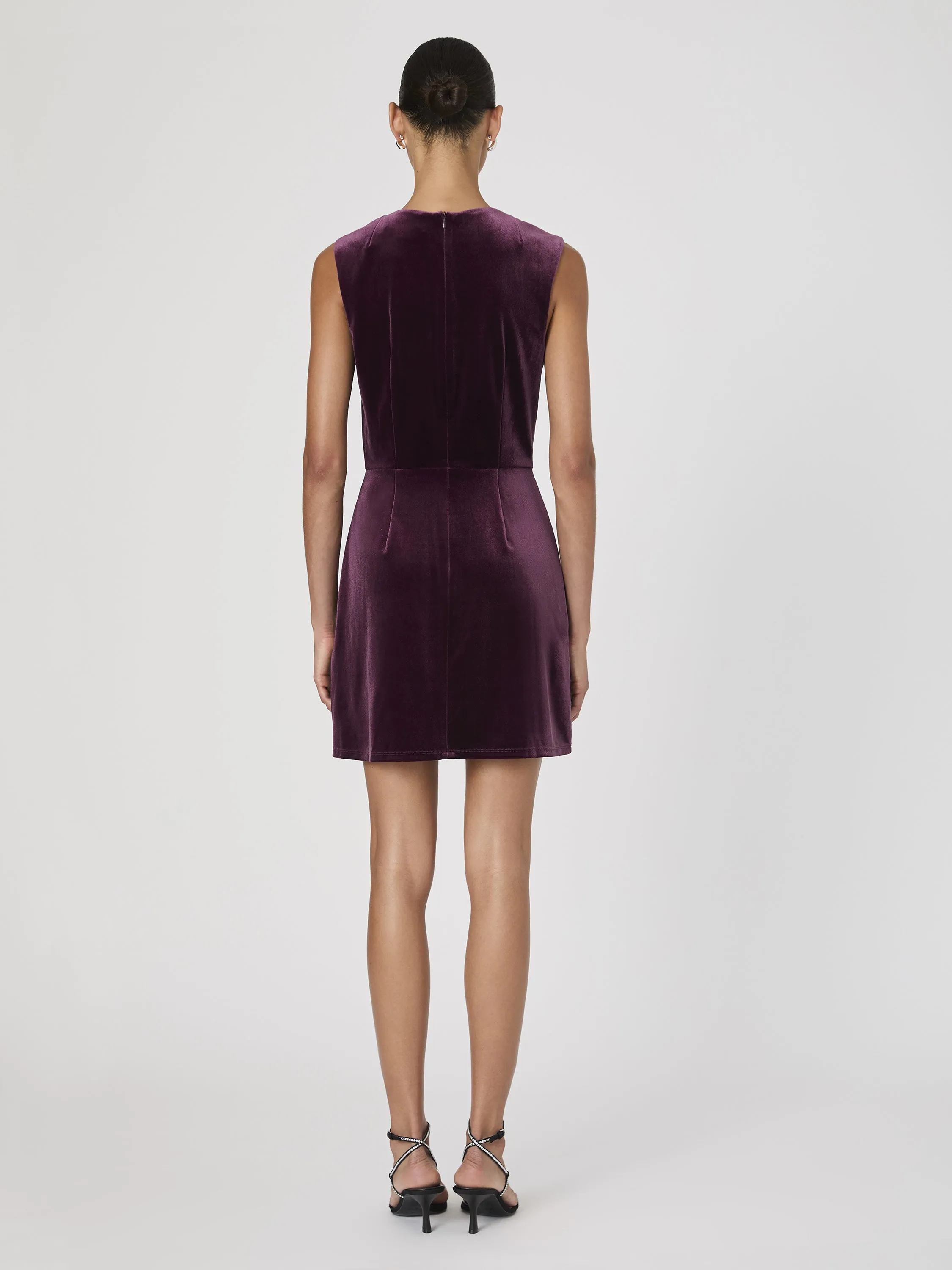 Stretch Velvet Square Neck Dress