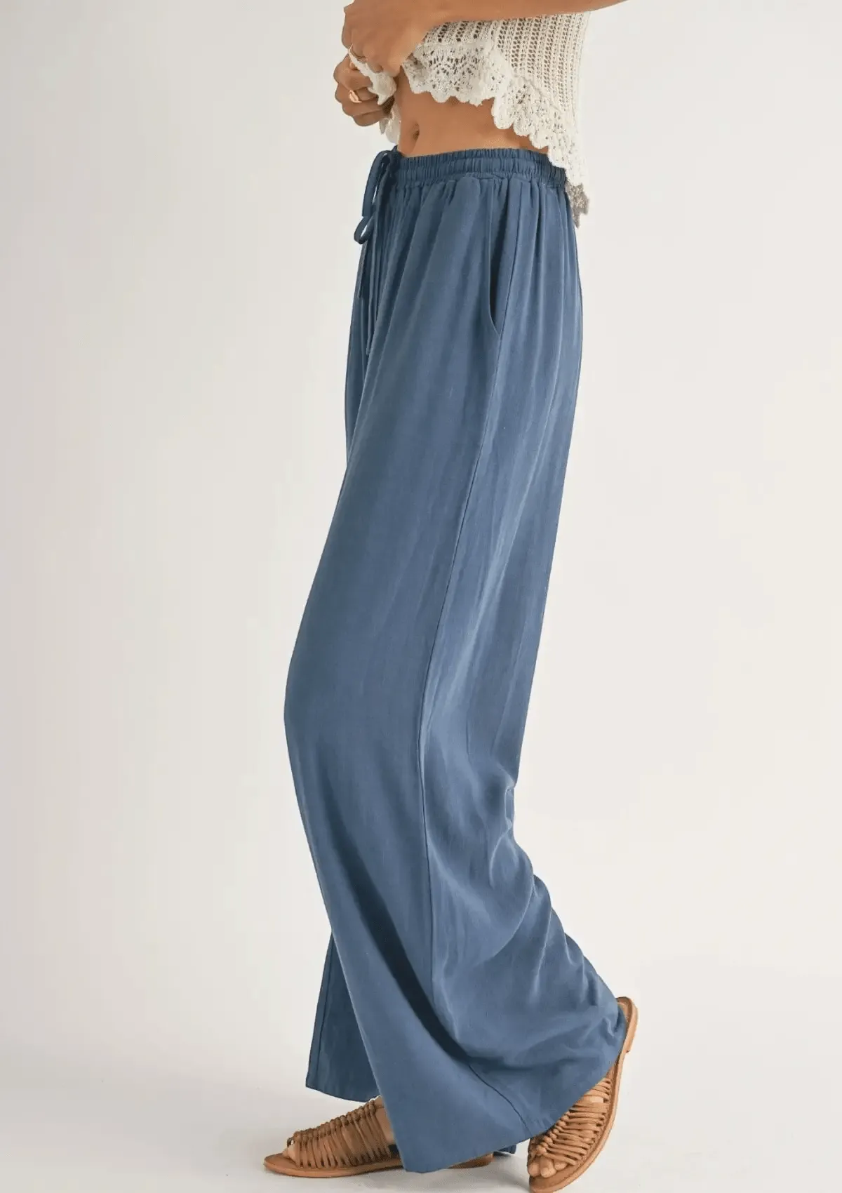 Sugarloaf Elastic Waistband Pants - Indigo