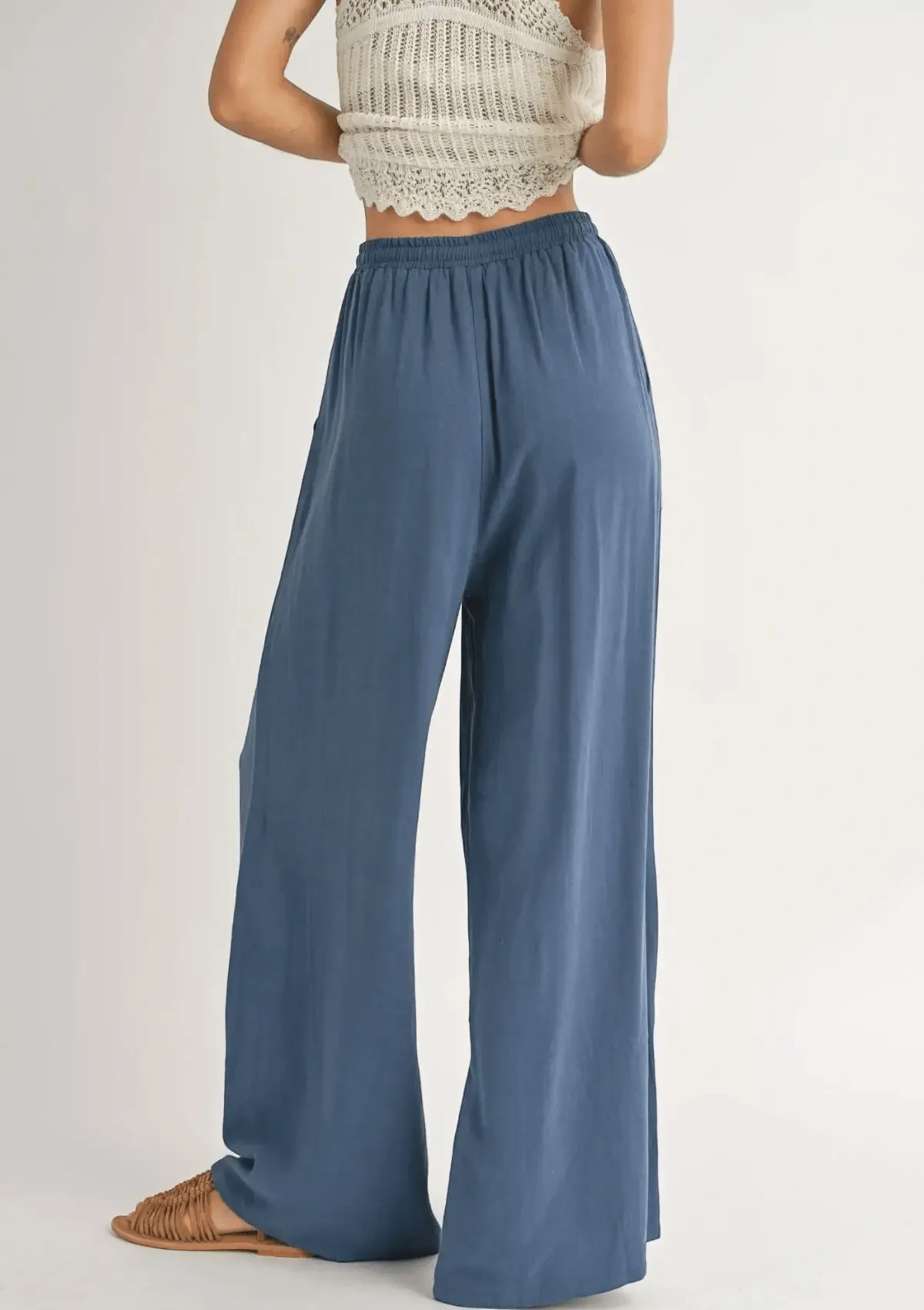 Sugarloaf Elastic Waistband Pants - Indigo