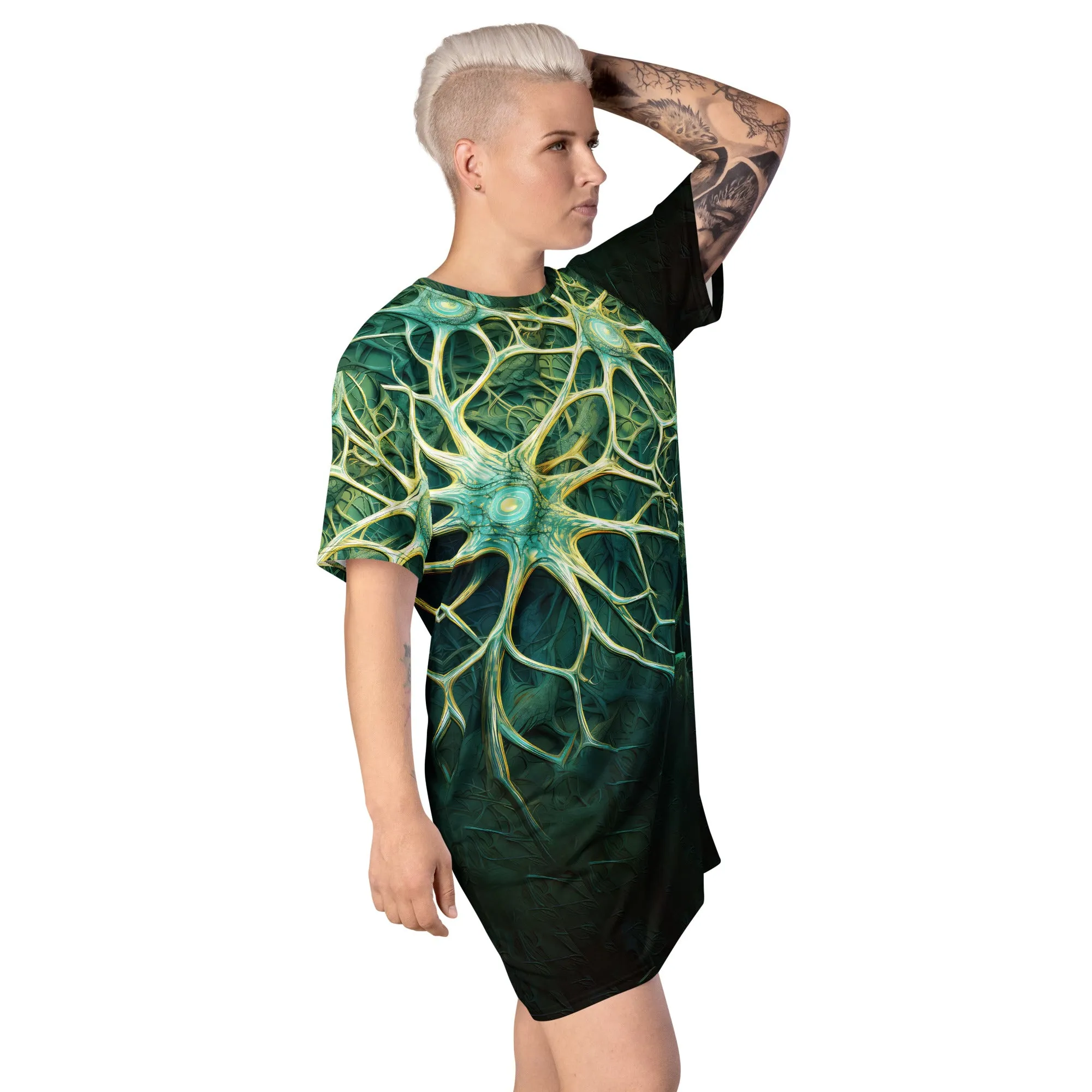 T-Shirt Dress Astrocytes in Green