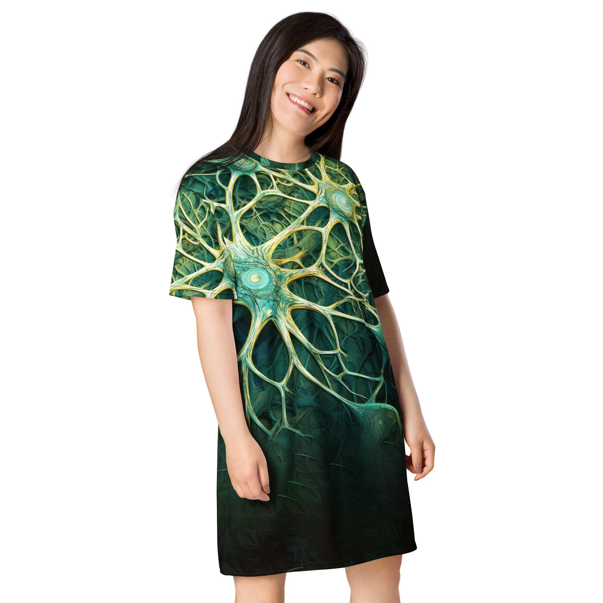 T-Shirt Dress Astrocytes in Green