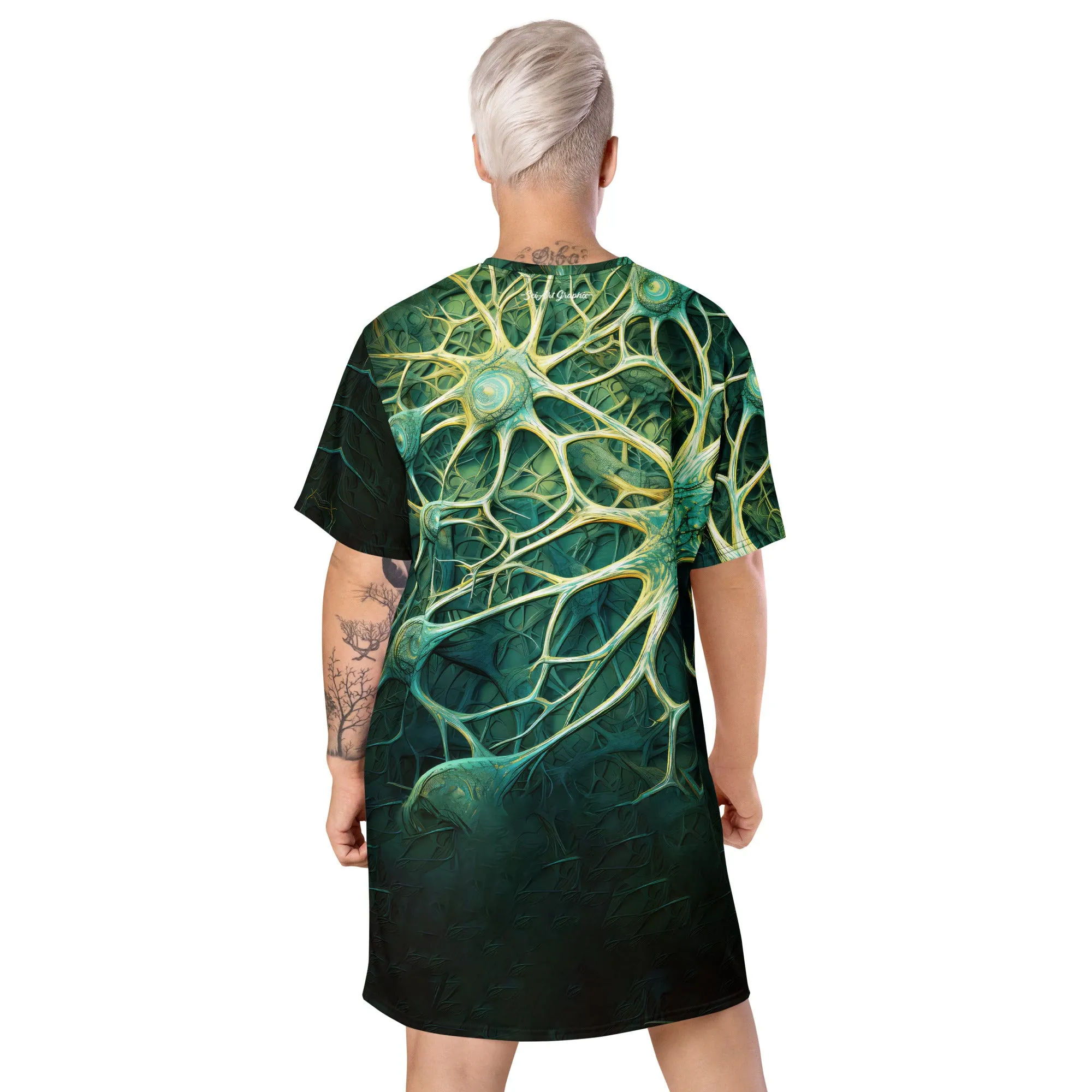 T-Shirt Dress Astrocytes in Green