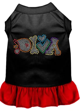 Technicolor Diva Rhinestone Pet Dress Black With Red Sm (10)