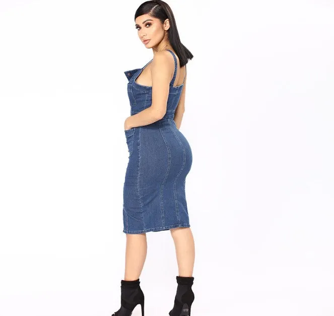 TEEK - Denim Tank Dress w/Pockets