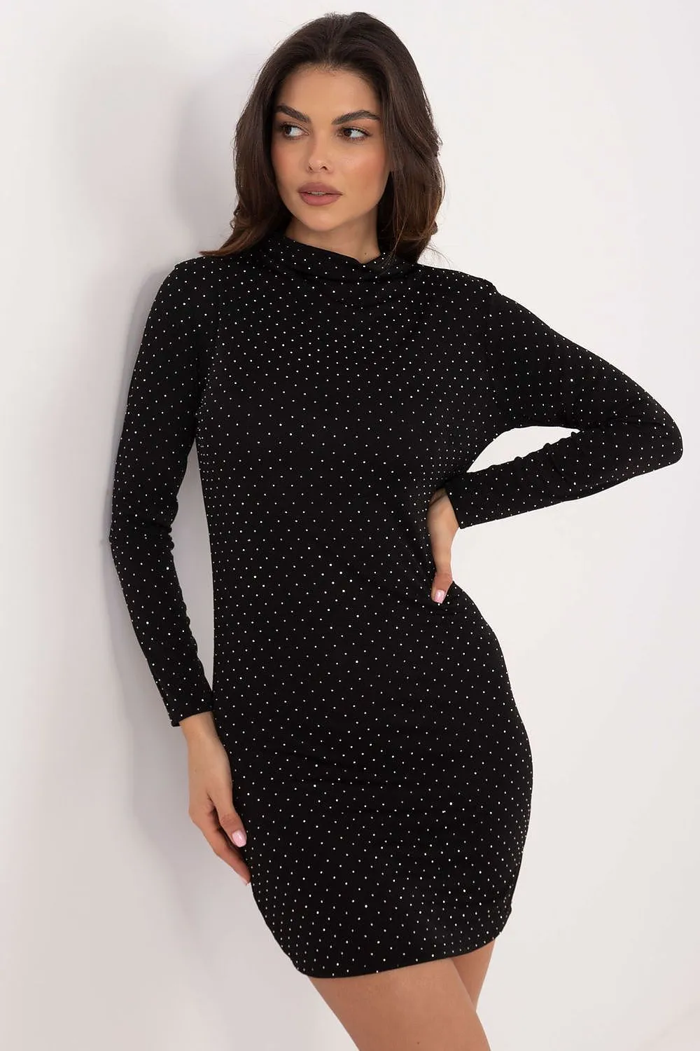 TEEK - Dotted Long Sleeved Evening Dress