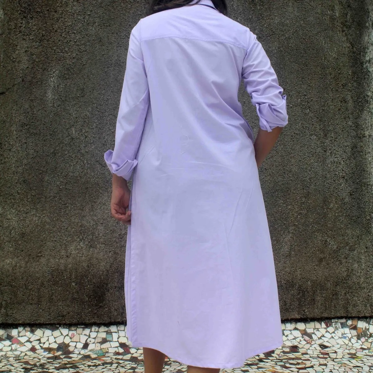 The Lavender Shirt Dress Lavender Cotton Shirt Dress