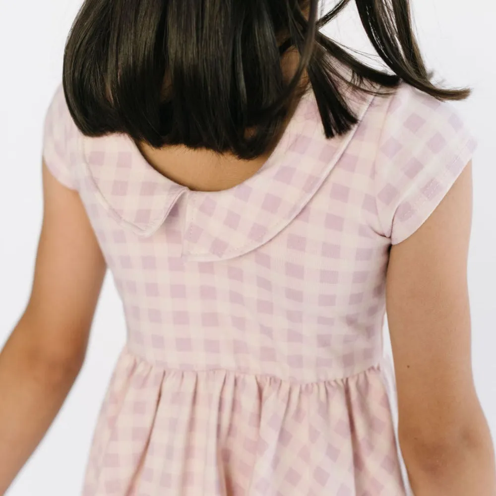 The Peter Pan Ballet Dress in Lilac Gingham