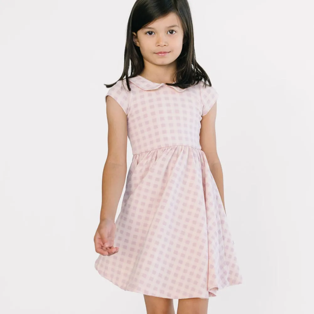 The Peter Pan Ballet Dress in Lilac Gingham