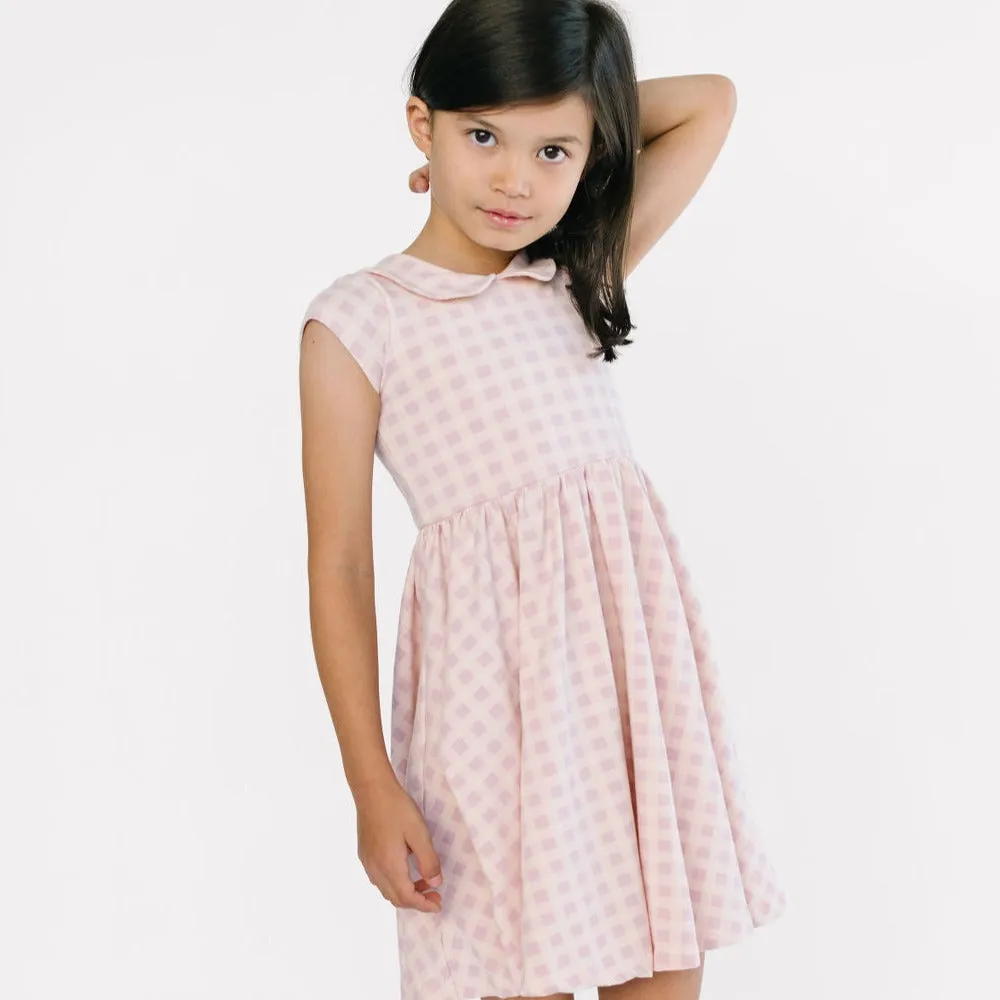 The Peter Pan Ballet Dress in Lilac Gingham