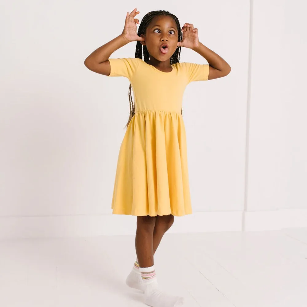 The Short Sleeve Ballet Dress in Caramel