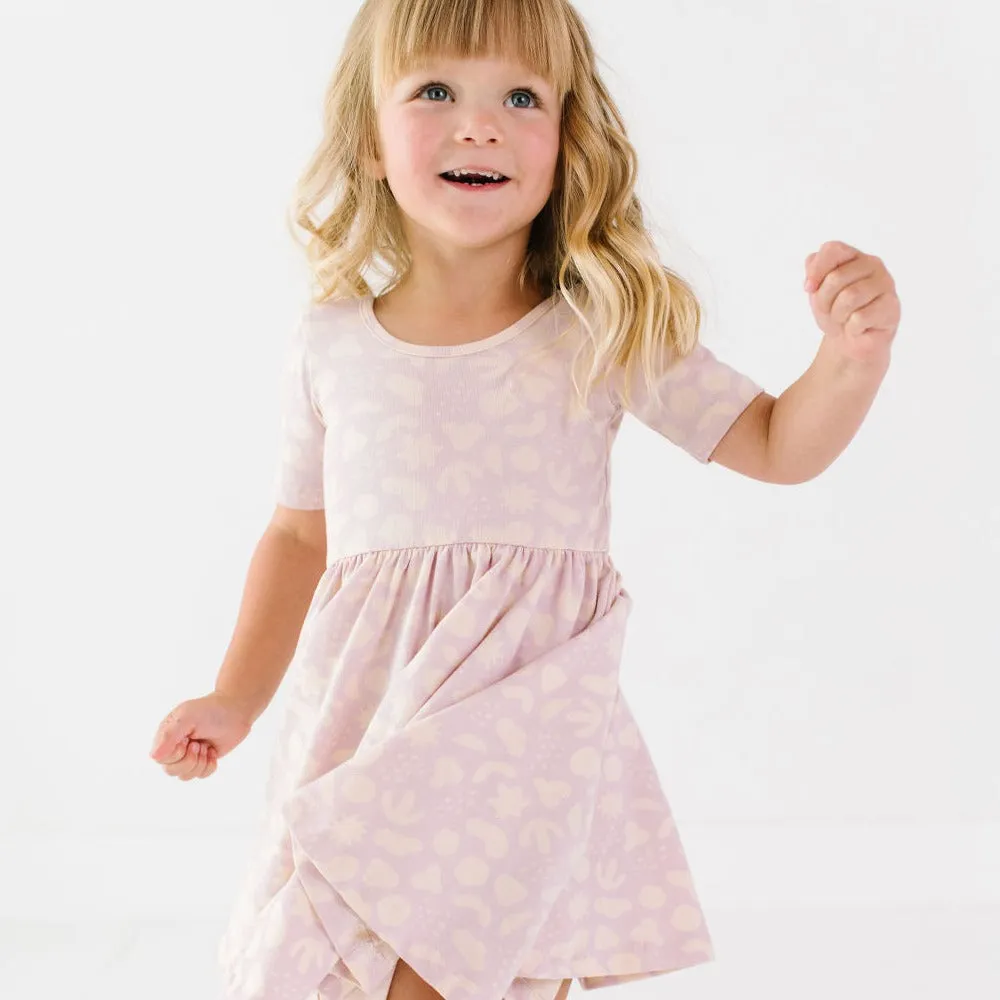 The Short Sleeve Ballet Dress in Desert Mirage