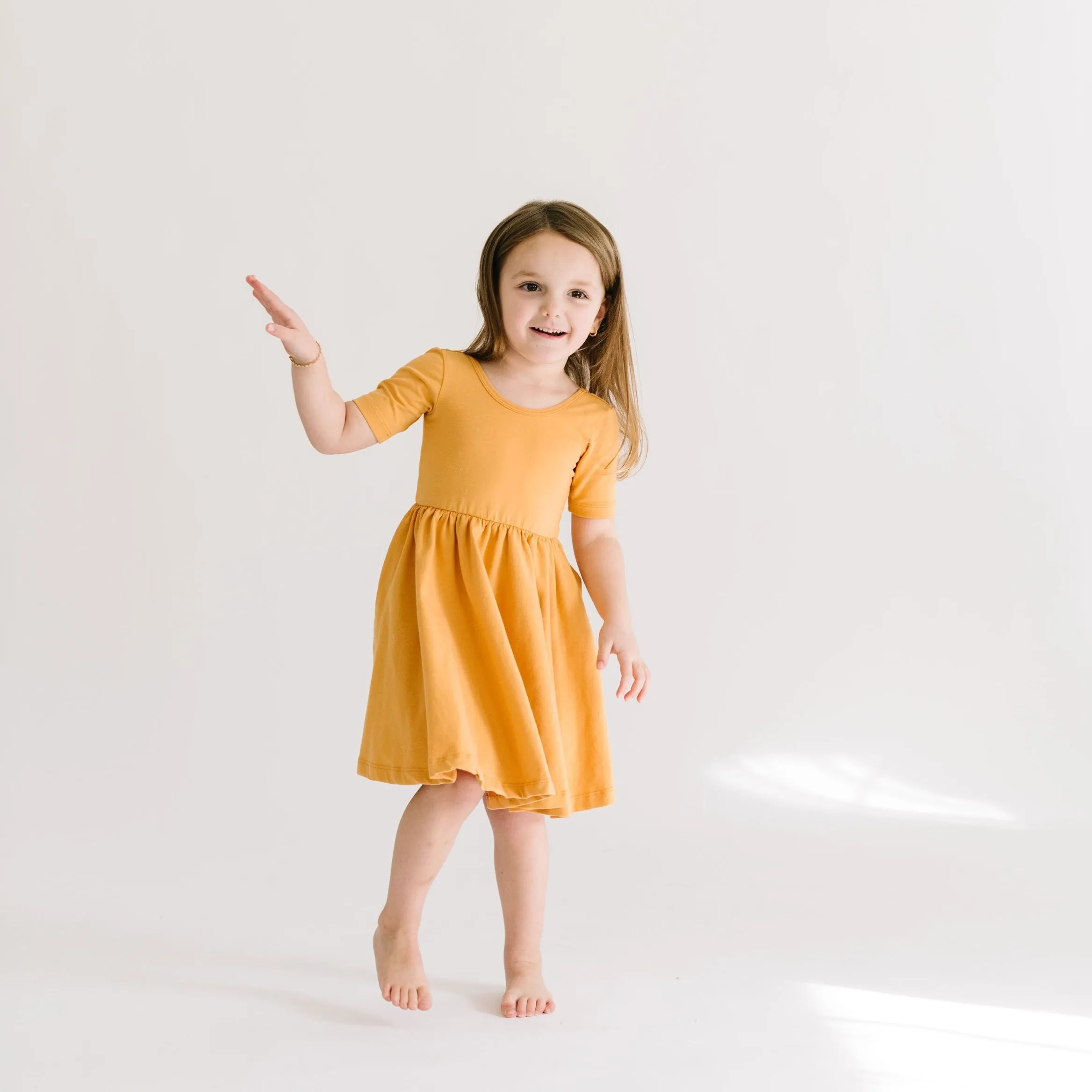 The Short Sleeve Ballet Dress in Honey