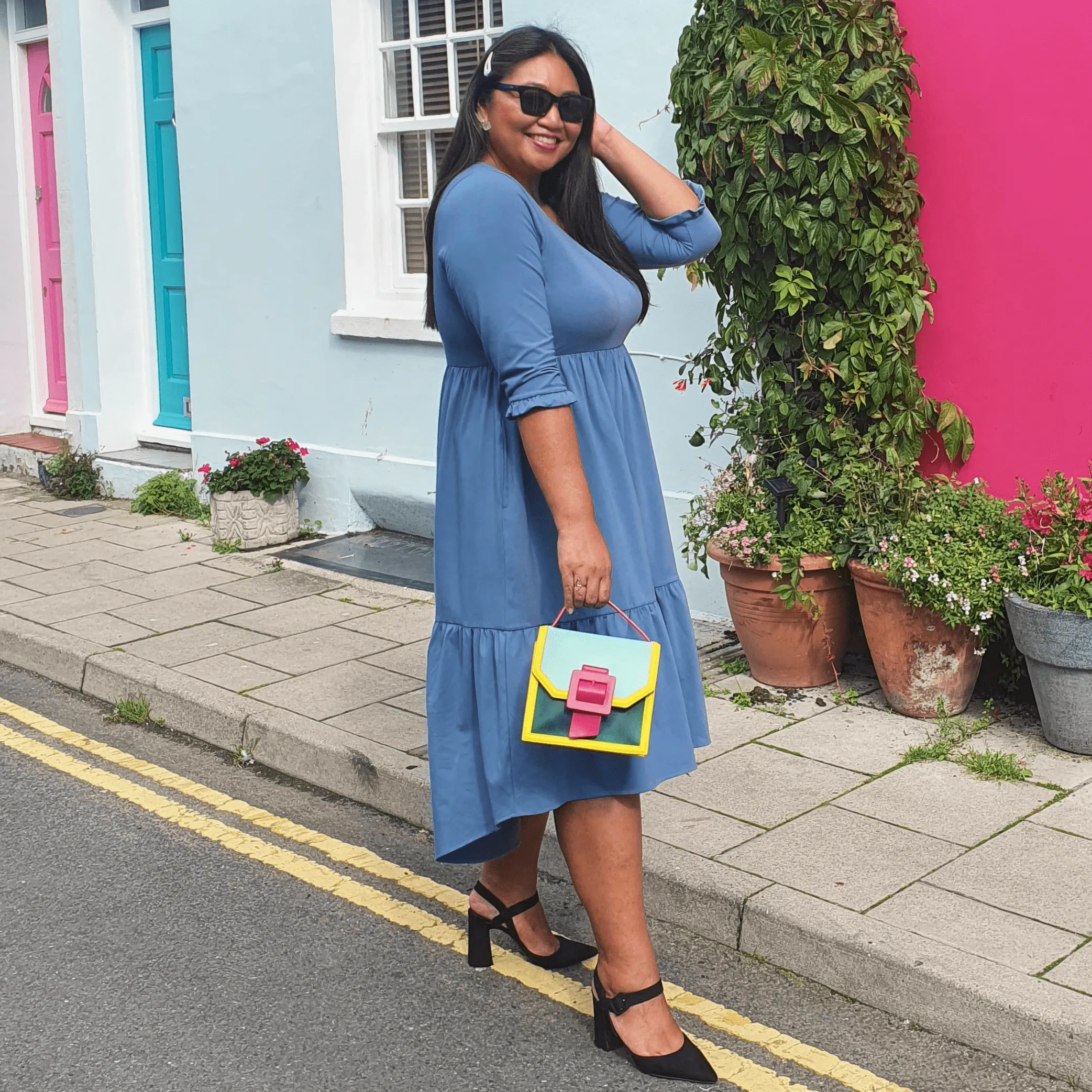 Tiered Midi Dress - Denim