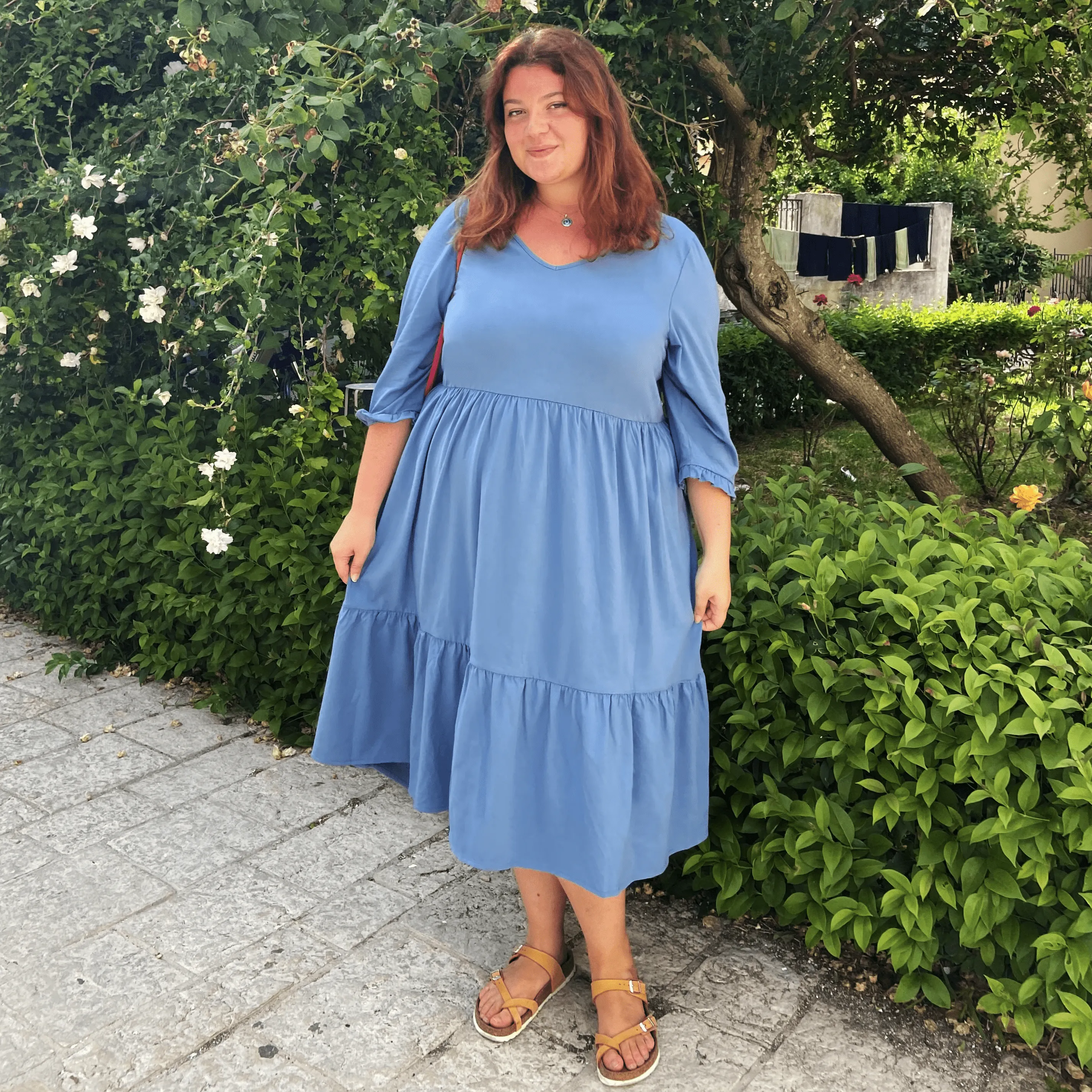 Tiered Midi Dress - Denim