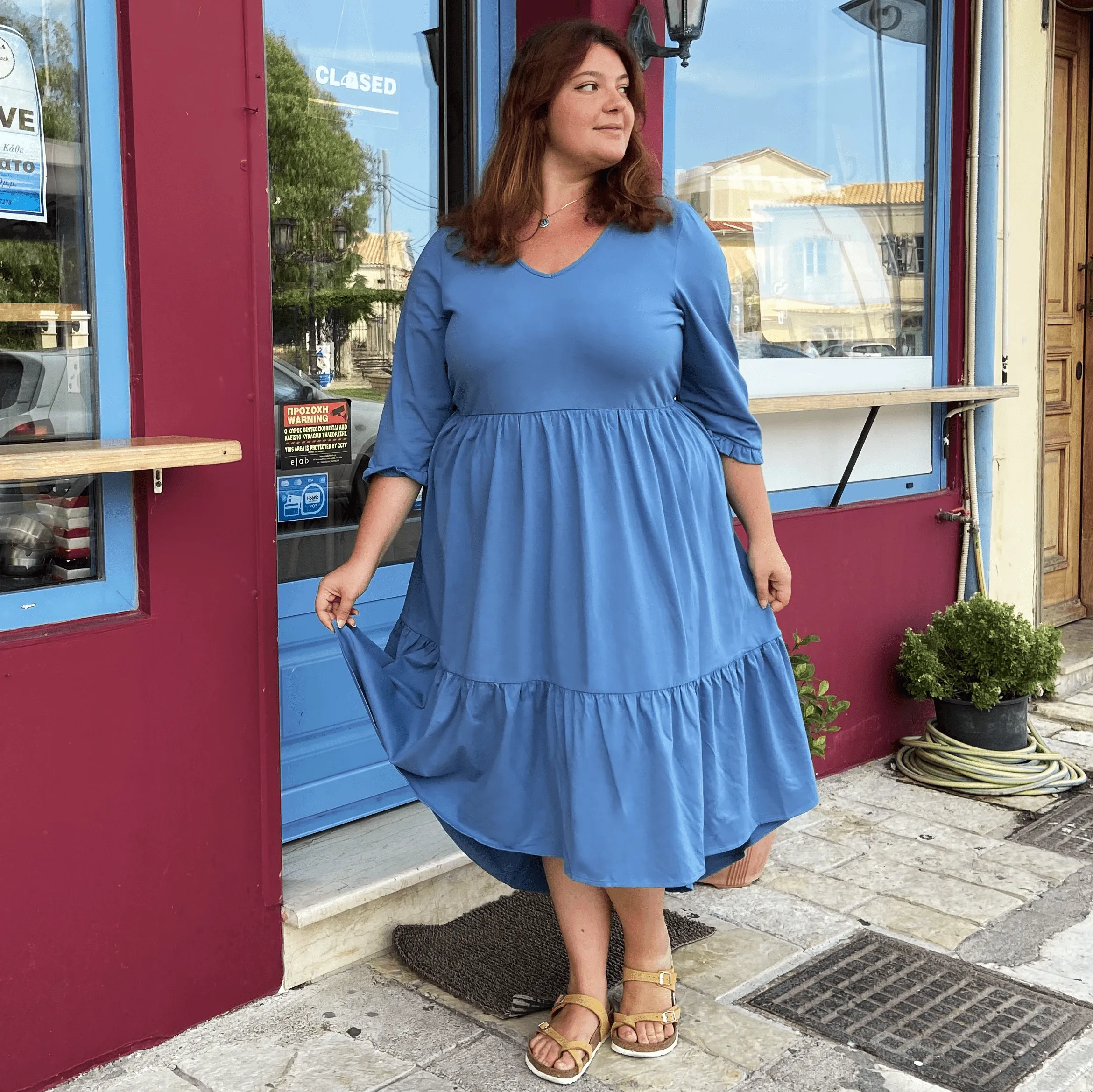 Tiered Midi Dress - Denim