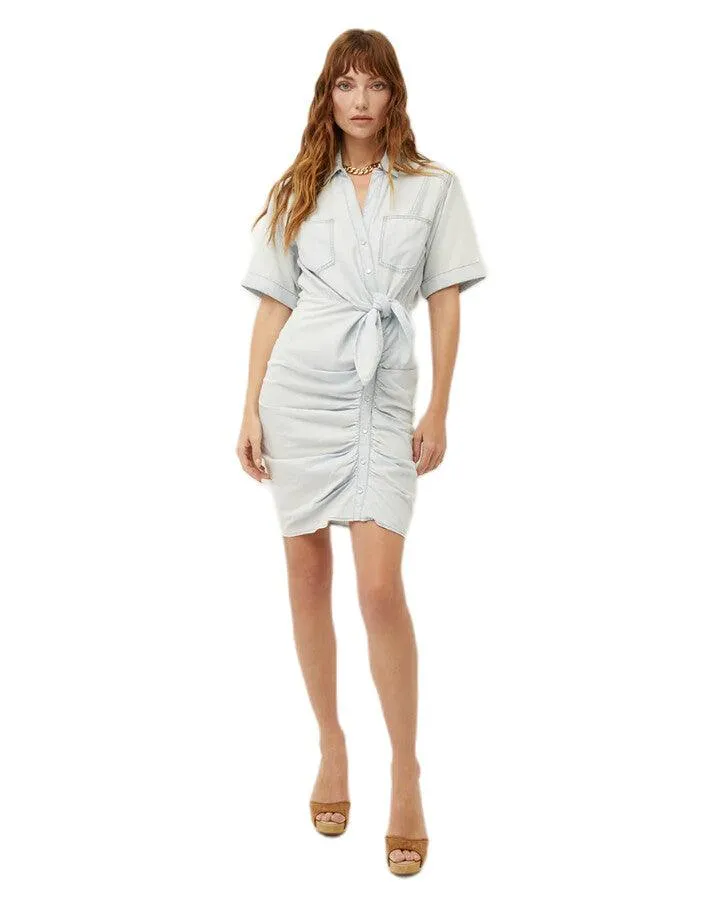 Veronica Beard Hensley Ruched Chambray Dress